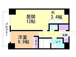 D'グラフォート札幌ステーションタワー 1LDKの間取図画像