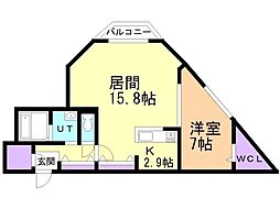 residence N8 1LDKの間取図画像