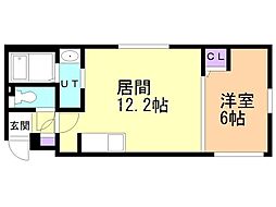 サウスウィング 1LDKの間取図画像