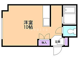 平澤ハイツ 2階ワンルームの間取り