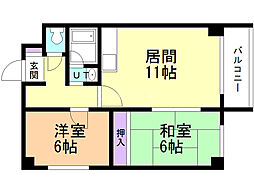 マンションえむず 2LDKの間取図画像