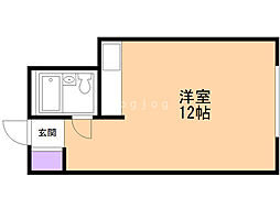 マンションニューエルム 2階ワンルームの間取り