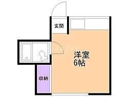 No2NSKビル ワンルームの間取図画像