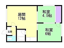 コーポ峰 2LDKの間取図画像