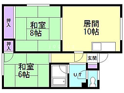 まるみマンション 2LDKの間取図画像