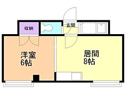第3コーポ内山 1LDKの間取図画像