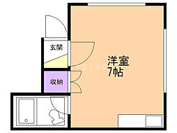 北21条シティハイツ ワンルームの間取図画像