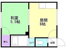 一光ハイムA 1DKの間取図画像