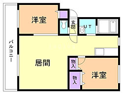 パークハイツH 2LDKの間取図画像