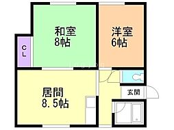 ハイツさとう 2LDKの間取図画像