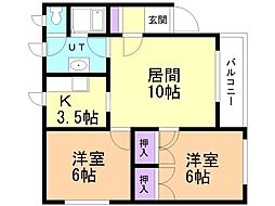 間取図画像 2LDK