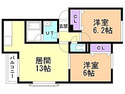 間取図画像 2LDK