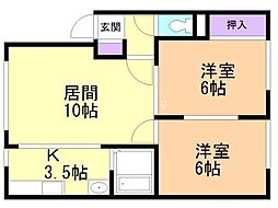 ソシアルトミイNo.13 2LDKの間取図画像