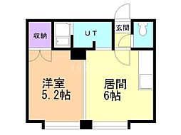パール1ノバマンション 1DKの間取図画像