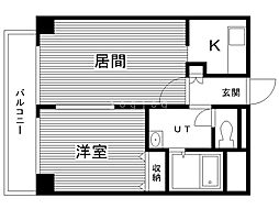 シャトーブラン19 3階1LDKの間取り