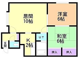 パレーシャル37 2LDKの間取図画像