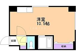 ニューセリーヌ ワンルームの間取図画像