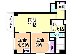 VestLifeカイセイ 2LDKの間取図画像