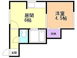 アーバンN32 1DKの間取図画像