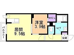 ラグランジュ元町 1LDKの間取図画像