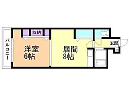 第5ふじビル 1LDKの間取図画像