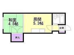 メゾン中田 1DKの間取図画像