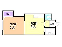 北幸プラザ 1LDKの間取図画像