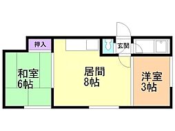 マクセル3/100 2DKの間取図画像