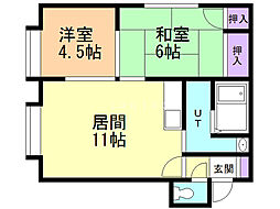 セピア栄町A 2LDKの間取図画像