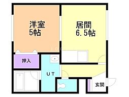 メゾンエクレール北26条 1DKの間取図画像