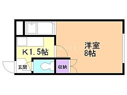 サクセスサーティスリー 1Kの間取図画像