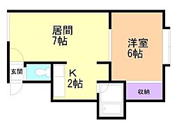 クレバーコート 1LDKの間取図画像