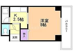 インペリアル13 1Kの間取図画像