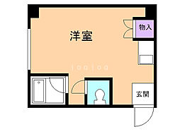 北ハウス ワンルームの間取図画像