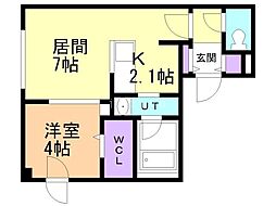 BuenosMotomachi 1LDKの間取図画像