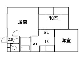 ラフォーレ元町2 2LDKの間取図画像