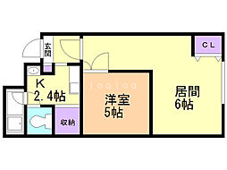 メトロノーム 1LDKの間取図画像
