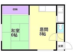 ハイツプリンス 1LDKの間取図画像