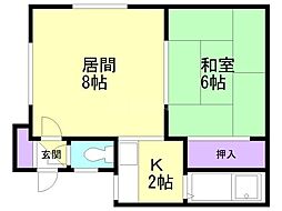 スズランハイツ 1LDKの間取図画像