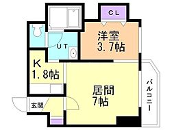 レジデンスタワー札幌 1LDKの間取図画像