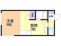 ラフォーレ47 1DKの間取図画像