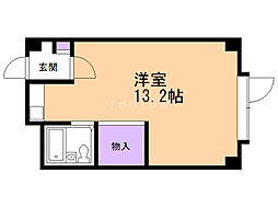 V.ハウス ワンルームの間取図画像