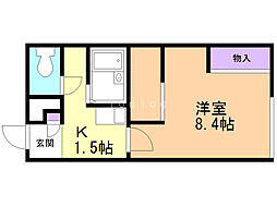 レオパレスリラ美香保 1Kの間取図画像