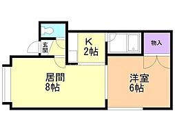 コンフォートN36 1LDKの間取図画像
