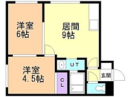 ビッグバーンズマンション伏古1 2DKの間取図画像