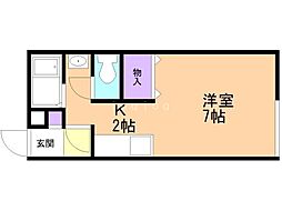 プラザサカエ 1Kの間取図画像