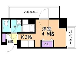 Aster13 1Kの間取図画像