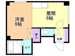 メゾンド栄町 1DKの間取図画像