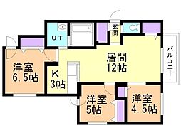 ロイズガーデン札幌駅東 3LDKの間取図画像