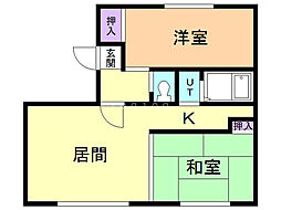 東豊マンションC 2LDKの間取図画像